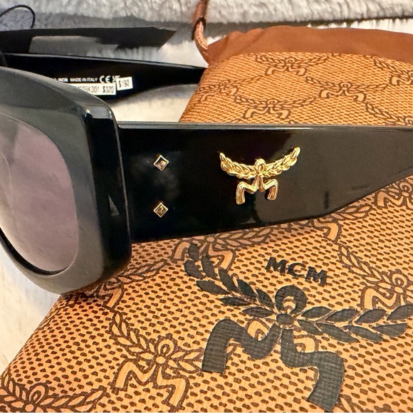 MCM Black Sunglasses with Gold Details